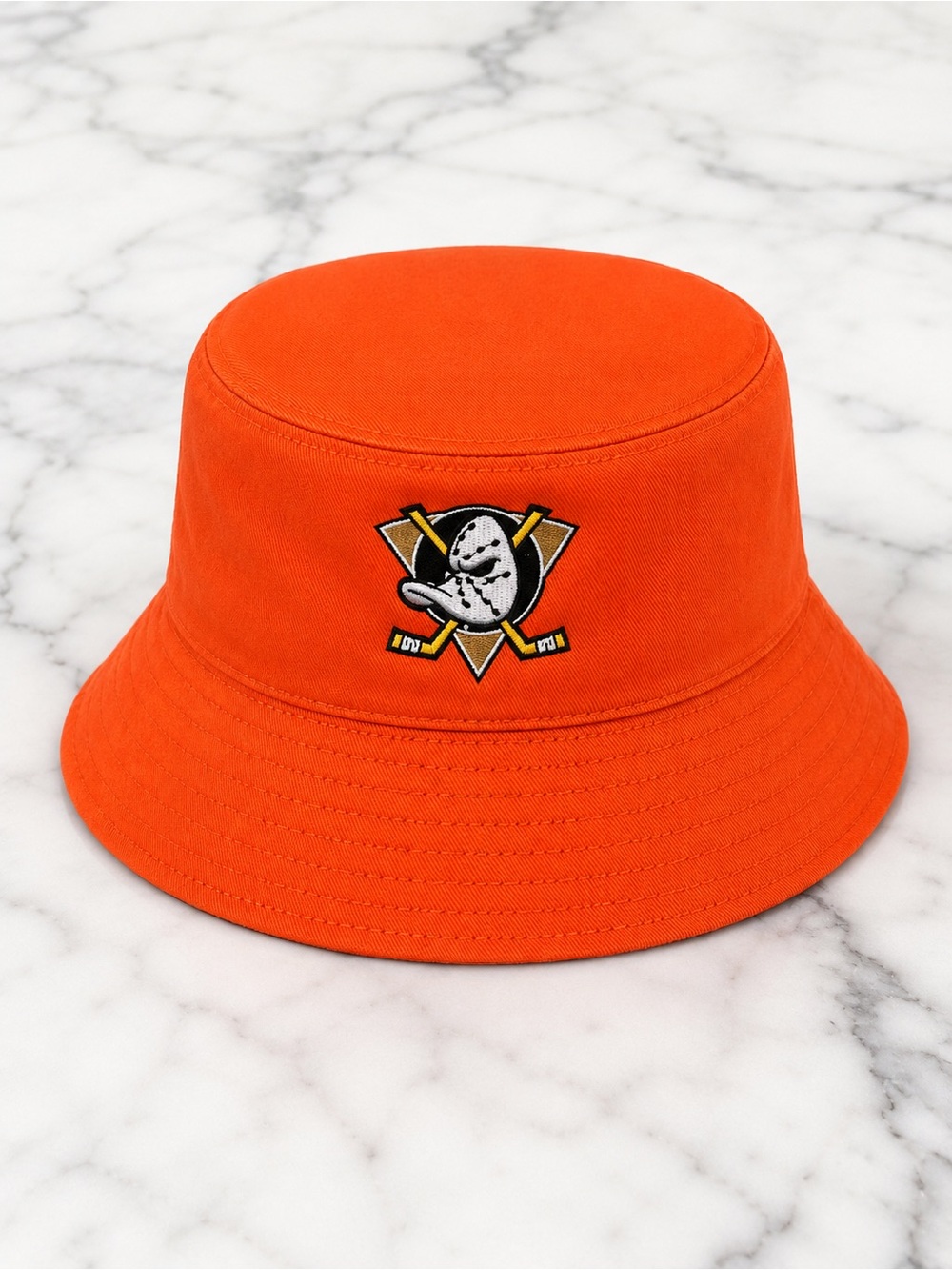Anaheim Ducks Reversible Bucket Hat Black Orange NHL Chick-fil-A SoCal NWOT